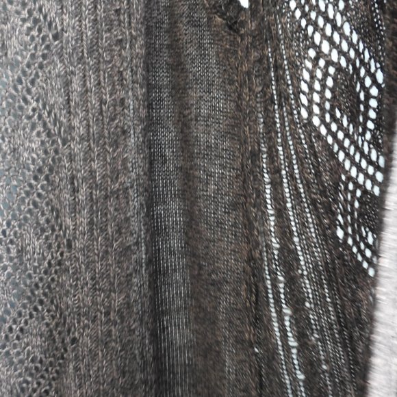 2/$13 Kim Rogers Brown Long Open Weave Vest - Size Large - Picture 3 of 6
